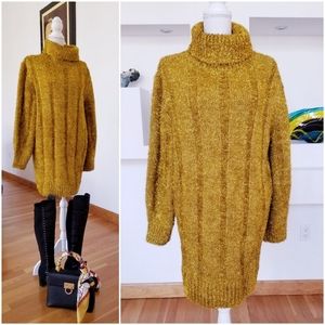 Gold Sparkly Oversized Sweater Dress